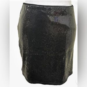 White House Black Market Sequin Mini Skirt, Black, Large